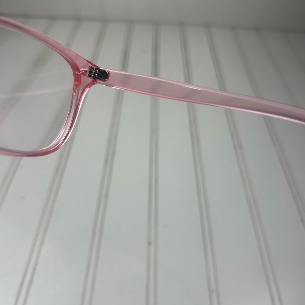 Women’s Pink Transparent Frame Rectangular Eyegla… - image 7